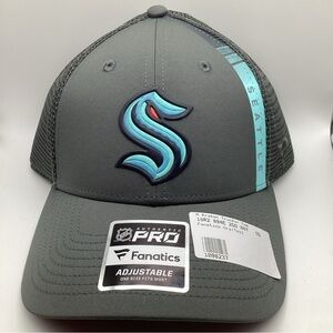 Fanatics Seattle Kraken Hat Cap Gray Blue Adjustable SnapBack NWT